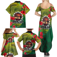 Cook Islands ANDAC Day Family Matching Summer Maxi Dress and Hawaiian Shirt Honor and Remember Soliders-Forever in My Thoughts Grunge Style LT03 - Polynesian Pride