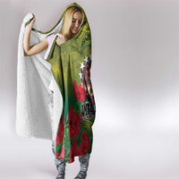 Cook Islands ANDAC Day Hooded Blanket Honor and Remember Soliders-Forever in My Thoughts Grunge Style