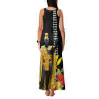 Hawaii King Kamehameha Day Family Matching Tank Maxi Dress and Hawaiian Shirt Kanaka Maoli Hibiscus Flower and Kakau Pattern LT03 - Polynesian Pride
