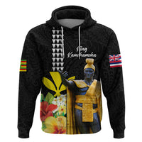 Hawaii King Kamehameha Day Hoodie Kanaka Maoli Hibiscus Flower and Kakau Pattern LT03 Pullover Hoodie Black - Polynesian Pride