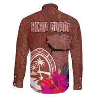 Chamorro Biba Guam Family Matching Mermaid Dress and Hawaiian Shirt Latte Stone Tribal and Hibiscus Flower Tapa Pattern LT03 - Polynesian Pride