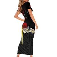 Papua New Guinea Remembrance Day Family Matching Short Sleeve Bodycon Dress and Hawaiian Shirt Bird of Paradise Plumeria Flower and Polynesian Pattern LT03 - Polynesian Pride