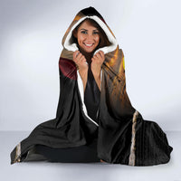 Papua New Guinea Remembrance Day Hooded Blanket Bird of Paradise Plumeria Flower and Polynesian Pattern LT03 - Polynesian Pride