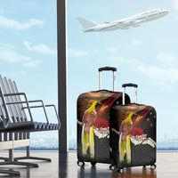 Papua New Guinea Remembrance Day Luggage Cover Bird of Paradise Plumeria Flower and Polynesian Pattern LT03 - Polynesian Pride