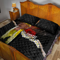 Papua New Guinea Remembrance Day Quilt Bed Set Bird of Paradise Plumeria Flower and Polynesian Pattern LT03 - Polynesian Pride