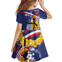 Hawaii King Kamehameha Day Family Matching Tank Maxi Dress and Hawaiian Shirt Lei Sea Waves Polynesian Tapa Pattern LT03 - Polynesian Pride