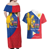 Philippines Independence Day Couples Matching Off Shoulder Maxi Dress and Hawaiian Shirt Araw ng Kalayaan Polynesian Sun and YAKAN Pattern LT03 - Polynesian Pride