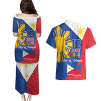 Philippines Independence Day Couples Matching Puletasi and Hawaiian Shirt Araw ng Kalayaan Polynesian Sun and YAKAN Pattern LT03 - Polynesian Pride