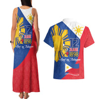 Philippines Independence Day Couples Matching Tank Maxi Dress and Hawaiian Shirt Araw ng Kalayaan Polynesian Sun and YAKAN Pattern LT03 - Polynesian Pride