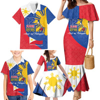 Philippines Independence Day Family Matching Mermaid Dress and Hawaiian Shirt Araw ng Kalayaan Polynesian Sun and YAKAN Pattern LT03 - Polynesian Pride
