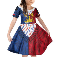 Philippines Independence Day 126th Anniversary Family Matching Mermaid Dress and Hawaiian Shirt Polynesian Pattern National Flag Style LT03 Daughter's Dress Red - Polynesian Pride