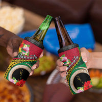 Vanuatu Tribal Boar Tusk 4 in 1 Can Cooler Tumbler Tropical Plants with Namele and Melanesian Pattern LT03 - Polynesian Pride