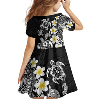 Hawaiian Plumeria Turtles Family Matching Off Shoulder Short Dress and Hawaiian Shirt Polynesian Art Tattoo