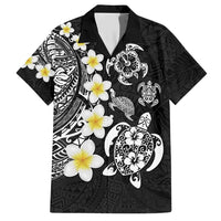 Hawaiian Plumeria Turtles Family Matching Short Sleeve Bodycon Dress and Hawaiian Shirt Polynesian Art Tattoo