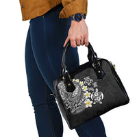 Hawaiian Plumeria Turtles Shoulder Handbag Polynesian Art Tattoo