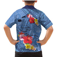 Bula Fiji Hibiscus and Plumeria Flowers Family Matching Mermaid Dress and Hawaiian Shirt Tapa Tattoo Polynesian Pattern LT03 - Polynesian Pride