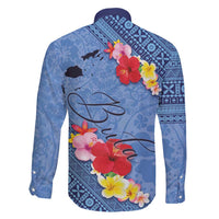 Bula Fiji Hibiscus and Plumeria Flowers Family Matching Short Sleeve Bodycon Dress and Hawaiian Shirt Tapa Tattoo Polynesian Pattern LT03 - Polynesian Pride