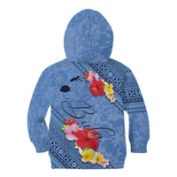 Bula Fiji Hibiscus and Plumeria Flowers Kid Hoodie Tapa Tattoo Polynesian Pattern LT03 - Polynesian Pride