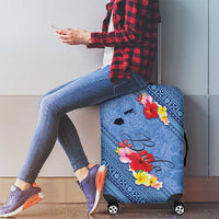 Bula Fiji Hibiscus and Plumeria Flowers Luggage Cover Tapa Tattoo Polynesian Pattern LT03 - Polynesian Pride