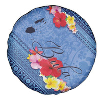 Bula Fiji Hibiscus and Plumeria Flowers Spare Tire Cover Tapa Tattoo Polynesian Pattern LT03 - Polynesian Pride