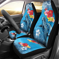 Hawaii Sea Turtle and Tropical Flowers Car Seat Cover Polynesian Tattoo Undersea Vibe LT03 - Polynesian Pride