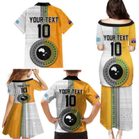 Custom Fiji and Australia Rugby Family Matching Puletasi and Hawaiian Shirt Aboriginal and Fijian Masi Pattern LT03 - Polynesian Pride