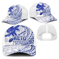 American Samoa Pago Pago Aeto Baseball Net Cap Wingstyle Blue-White Color - Polynesian Pride