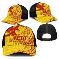 American Samoa Pago Pago Aeto Baseball Net Cap Wingstyle Red-Gold Color - Polynesian Pride