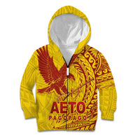 Samoa Pago Pago Aeto Kid Hoodie Wingstyle Red-Gold Color - Polynesian Pride