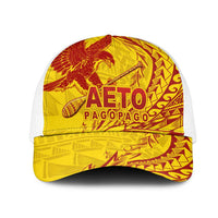 American Samoa Pago Pago Aeto Mesh Trucker Cap Wingstyle Red-Gold Color - Polynesian Pride