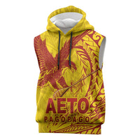 Samoa Pago Pago Aeto Sleeveless Hoodie Wingstyle Red-Gold Color - Polynesian Pride