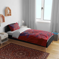 Samoa Pago Pago Aeto Bedding Set Wingstyle Red-Blue Color - Polynesian Pride