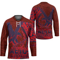 Samoa Pago Pago Aeto Hockey Jersey Wingstyle Red-Blue Color - Polynesian Pride