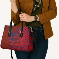 Samoa Pago Pago Aeto Leather Bag Wingstyle Red-Blue Color - Polynesian Pride