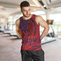 Samoa Pago Pago Aeto Men Tank Top Wingstyle Red-Blue Color - Polynesian Pride