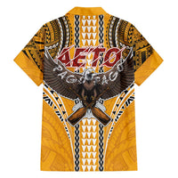 Samoa Pago Pago Aeto Family Matching Puletasi and Hawaiian Shirt Bald Eagle with Polynesian Art Tattoos - Polynesian Pride