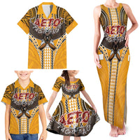American Samoa Pago Pago Aeto Family Matching Tank Maxi Dress and Hawaiian Shirt Bald Eagle with Polynesian Art Tattoos LT03 - Polynesian Pride