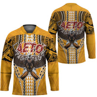 Samoa Pago Pago Aeto Hockey Jersey Bald Eagle with Polynesian Art Tattoos - Polynesian Pride