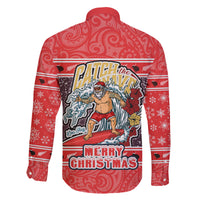 New Zealand Christmas Family Matching Puletasi Dress and Hawaiian Shirt Santa Catch The Wave Maori Pattern Retro Style LT03 - Polynesian Pride