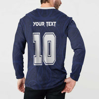 Custom Rugby Toa Samoa Button Sweatshirt Champions Six Eight Five - Polynesian Pride