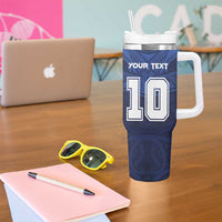 Custom Rugby Toa Samoa Tumbler With Handle Champions Six Eight Five - Polynesian Pride