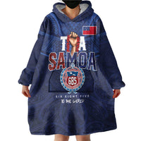 Custom Rugby Toa Samoa Wearable Blanket Hoodie Champions Six Eight Five - Polynesian Pride