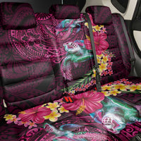 Hawaiian Plumeria and Hibiscus with Turtles Back Car Seat Cover Polynesian Art Red Color LT03 - Polynesian Pride
