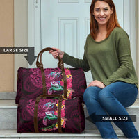 Hawaiian Plumeria and Hibiscus with Turtles Travel Bag Polynesian Art Red Color LT03 - Polynesian Pride