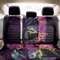 Hawaiian Plumeria and Hibiscus with Turtles Back Car Seat Cover Polynesian Art Purple Color LT03 - Polynesian Pride