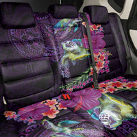 Hawaiian Plumeria and Hibiscus with Turtles Back Car Seat Cover Polynesian Art Purple Color LT03 - Polynesian Pride