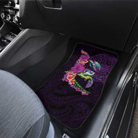 Hawaiian Plumeria and Hibiscus with Turtles Car Mats Polynesian Art Purple Color LT03 - Polynesian Pride