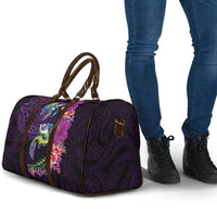 Hawaiian Plumeria and Hibiscus with Turtles Travel Bag Polynesian Art Purple Color LT03 - Polynesian Pride