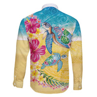 Hawaiian Tropical Plants Turtles Family Matching Summer Maxi Dress and Hawaiian Shirt Watercolor Style LT03 - Polynesian Pride