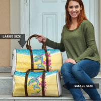 Hawaiian Tropical Plants Turtles Travel Bag Watercolor Style - Polynesian Pride